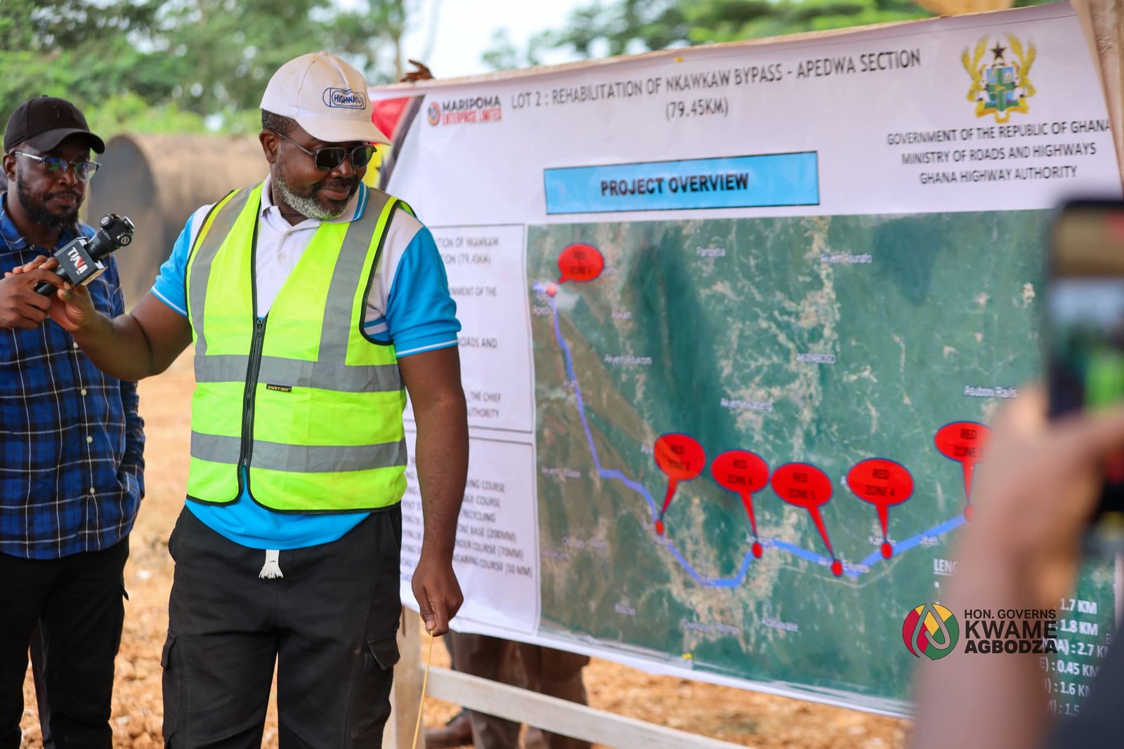 Agbodza Inspects Accra-Kumasi Highway as Contractors Resume Work