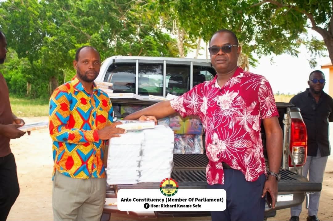 Hon. Richard Kwame Sefe Distributes Exercise Books to Support Pupils in Underserved Communities