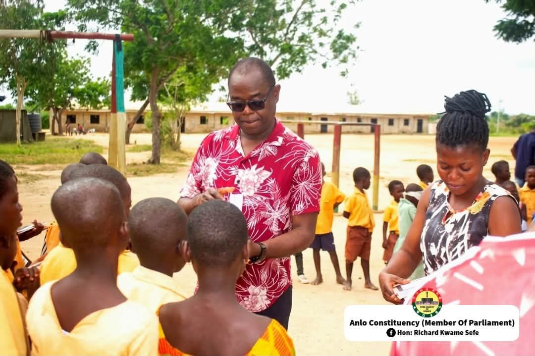 Hon. Richard Kwame Sefe Distributes Exercise Books to Support Pupils in Underserved Communities