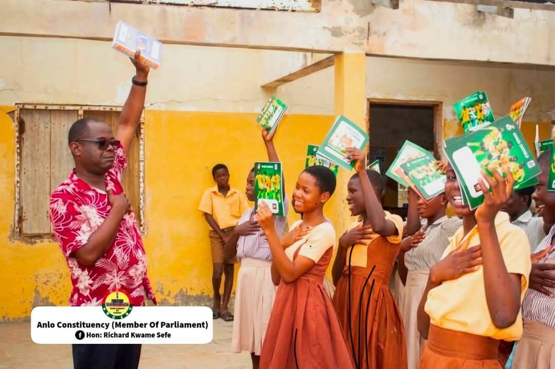 Hon. Richard Kwame Sefe Distributes Exercise Books to Support Pupils in Underserved Communities