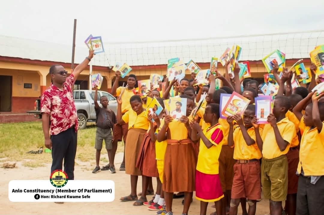 Hon. Richard Kwame Sefe Distributes Exercise Books to Support Pupils in Underserved Communities