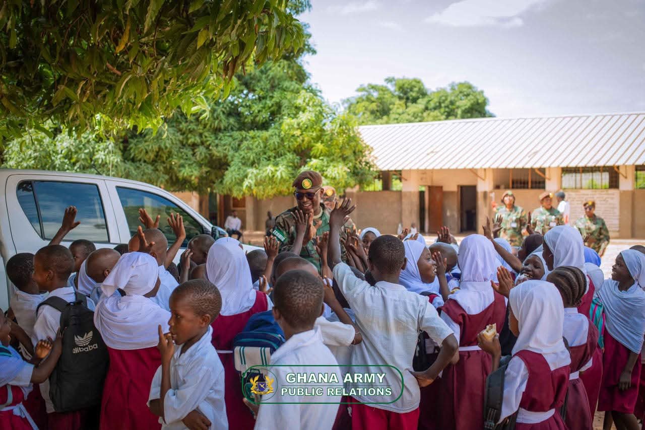 ECOMIG GHANCOY 10 Extends Civil-Military Support with Book and Food Donation to Berending Lower Basic School