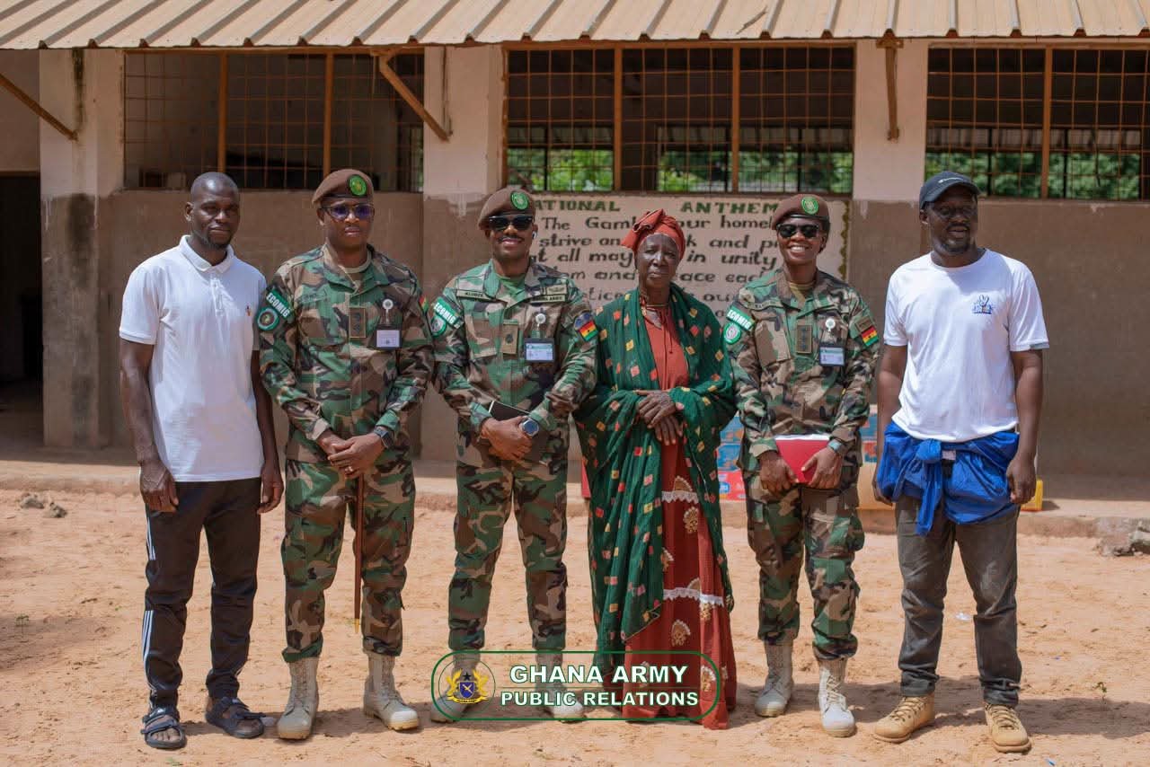 ECOMIG GHANCOY 10 Extends Civil-Military Support with Book and Food Donation to Berending Lower Basic School