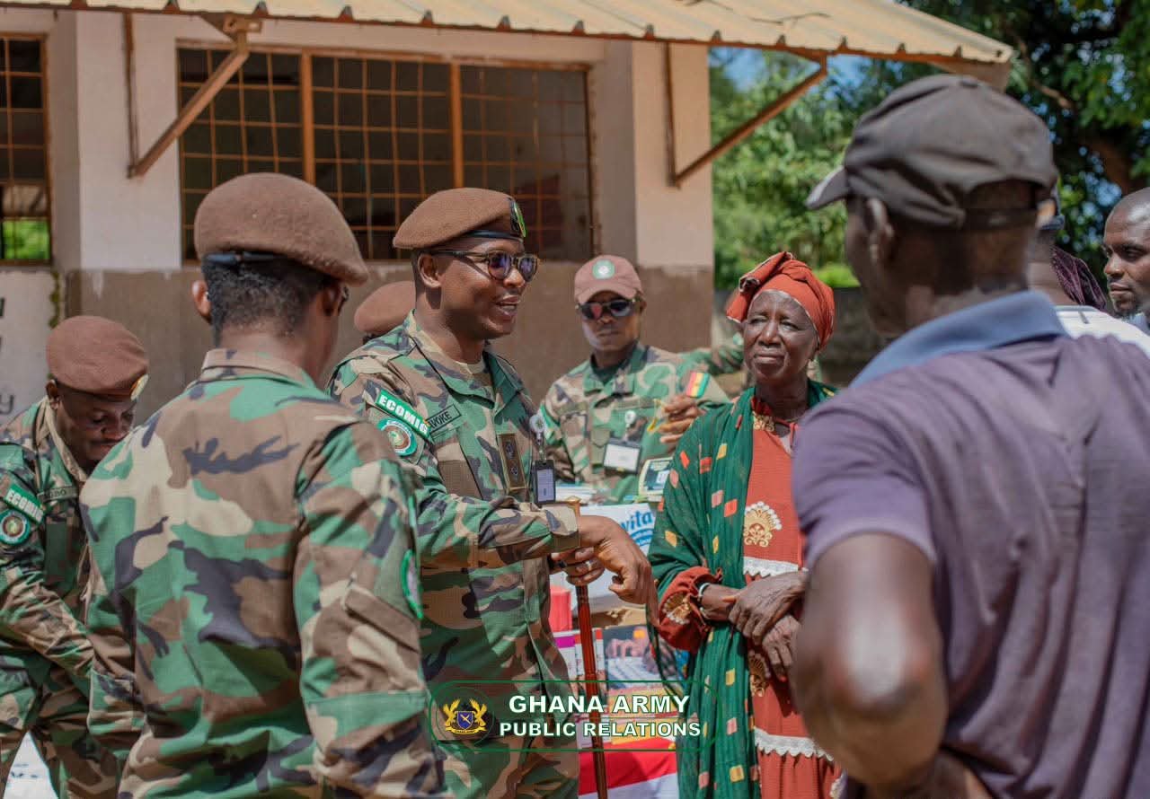 ECOMIG GHANCOY 10 Extends Civil-Military Support with Book and Food Donation to Berending Lower Basic School