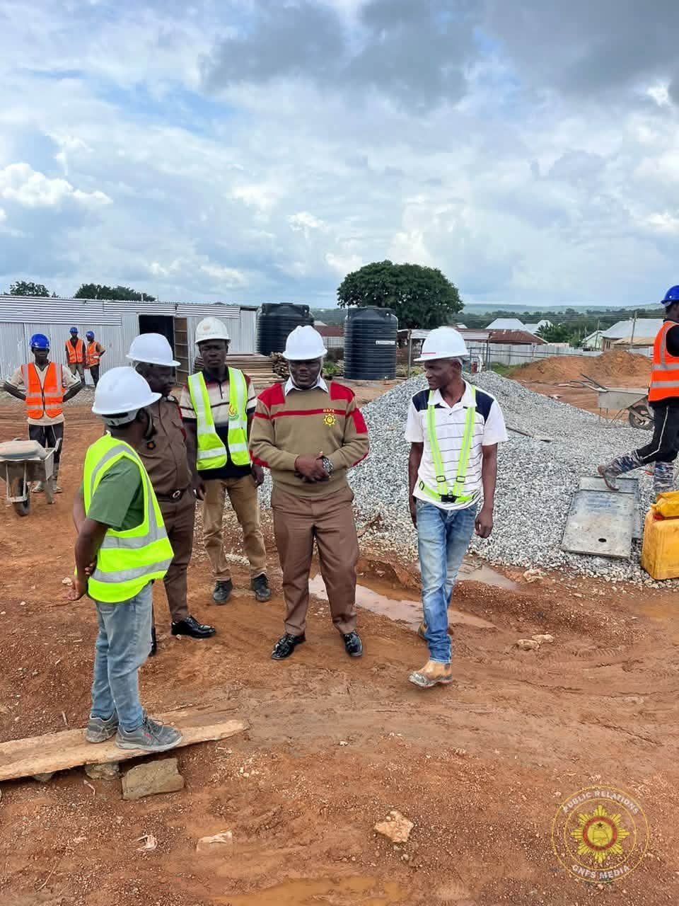 Savannah Regional Fire Commander Inspects Damongo Market Construction Site