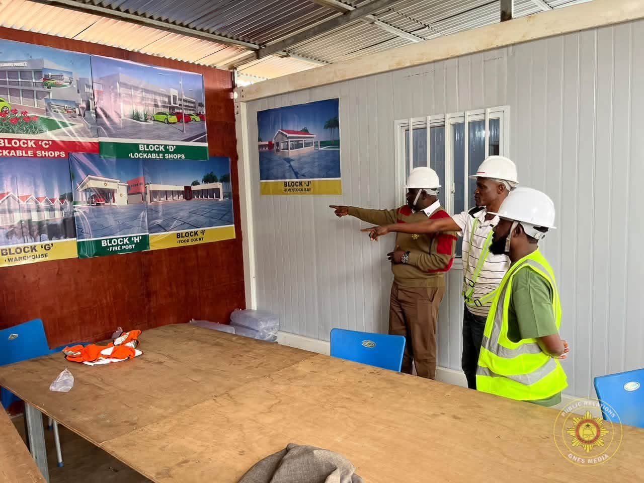 Savannah Regional Fire Commander Inspects Damongo Market Construction Site
