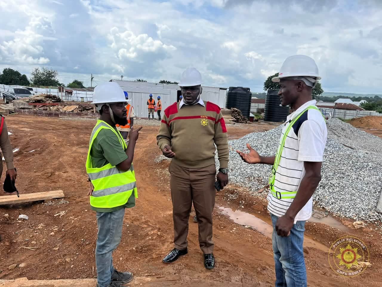 Savannah Regional Fire Commander Inspects Damongo Market Construction Site