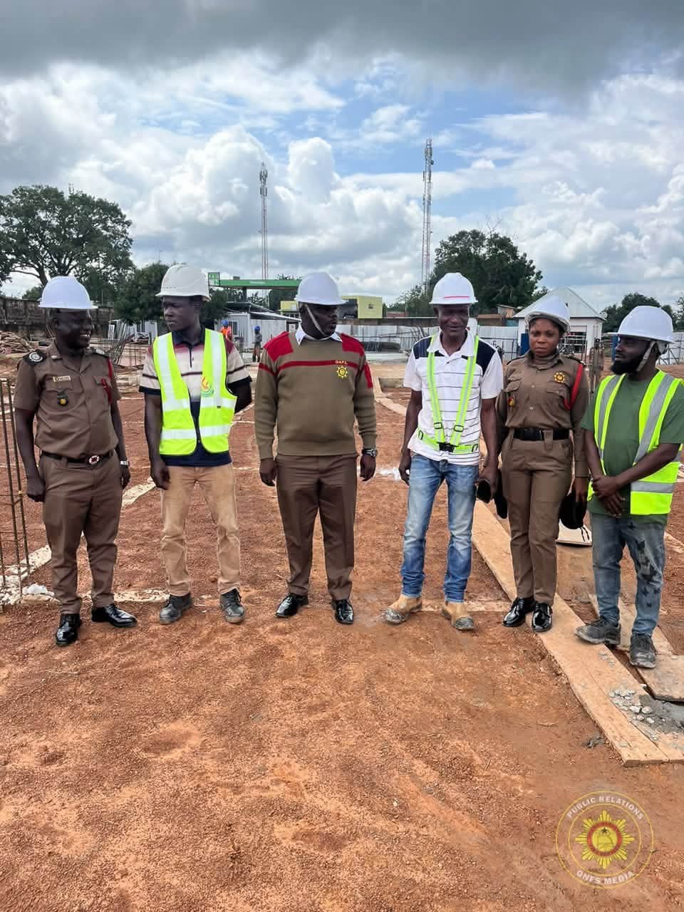 Savannah Regional Fire Commander Inspects Damongo Market Construction Site
