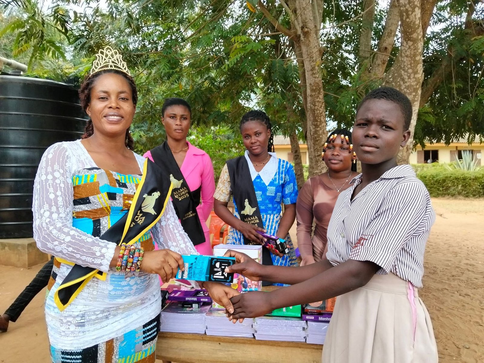 Mama Avenor Donates Educational Materials to Basic Schools in Akatsi South