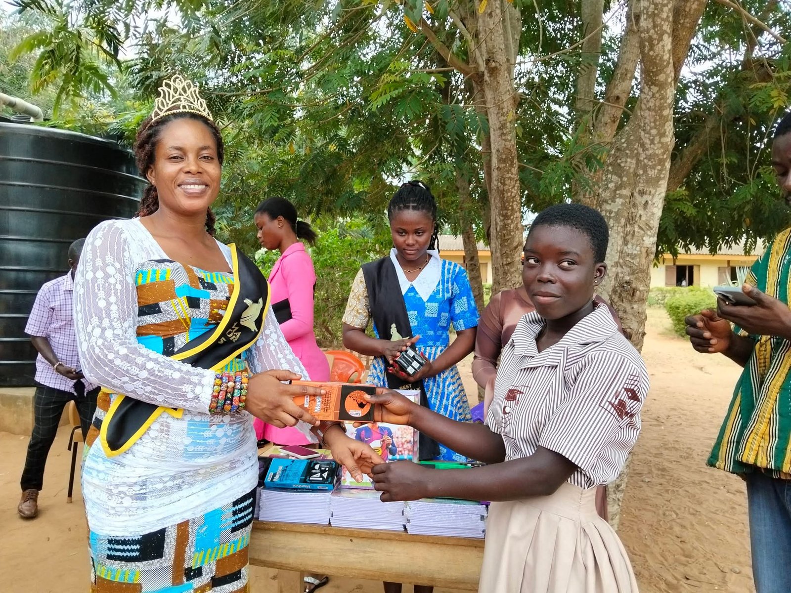 Mama Avenor Donates Educational Materials to Basic Schools in Akatsi South