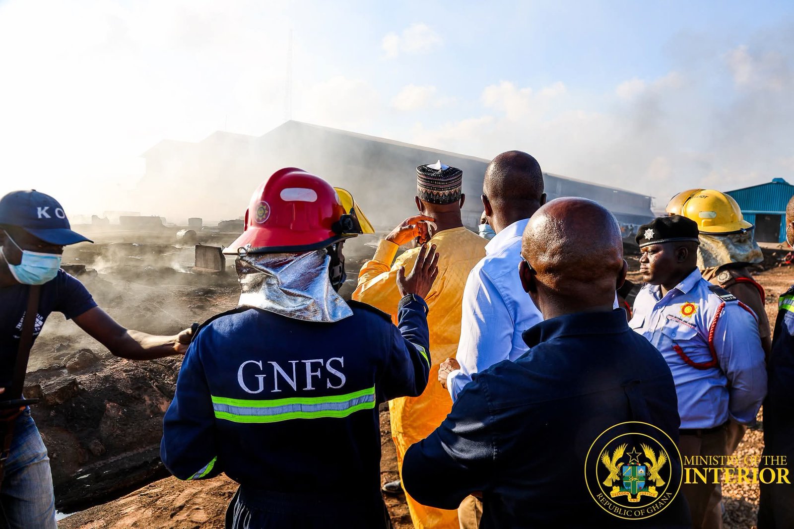 Interior and Local Government Ministers Assess Devastating Avenor Fire Scene