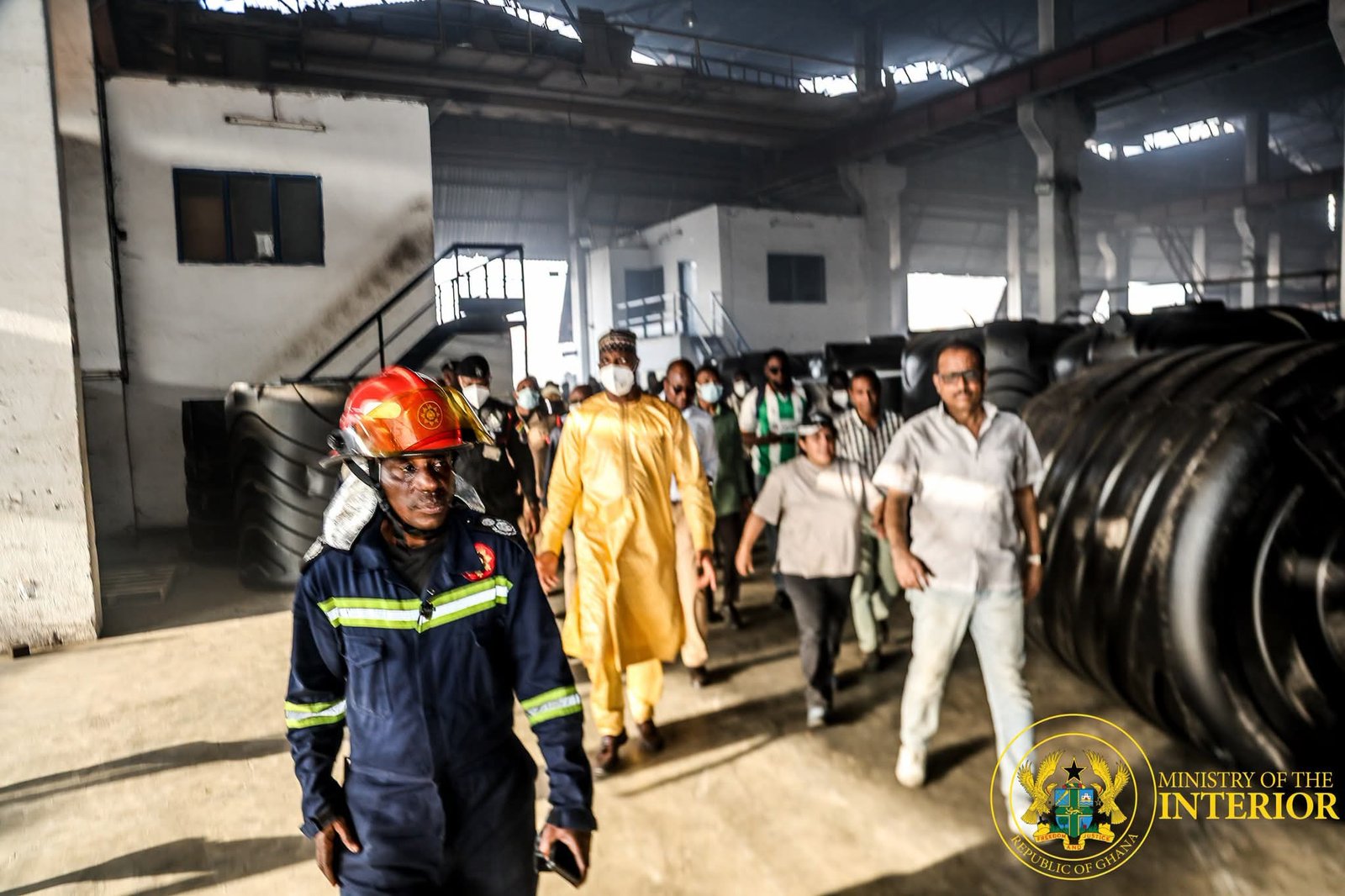 Interior and Local Government Ministers Assess Devastating Avenor Fire Scene