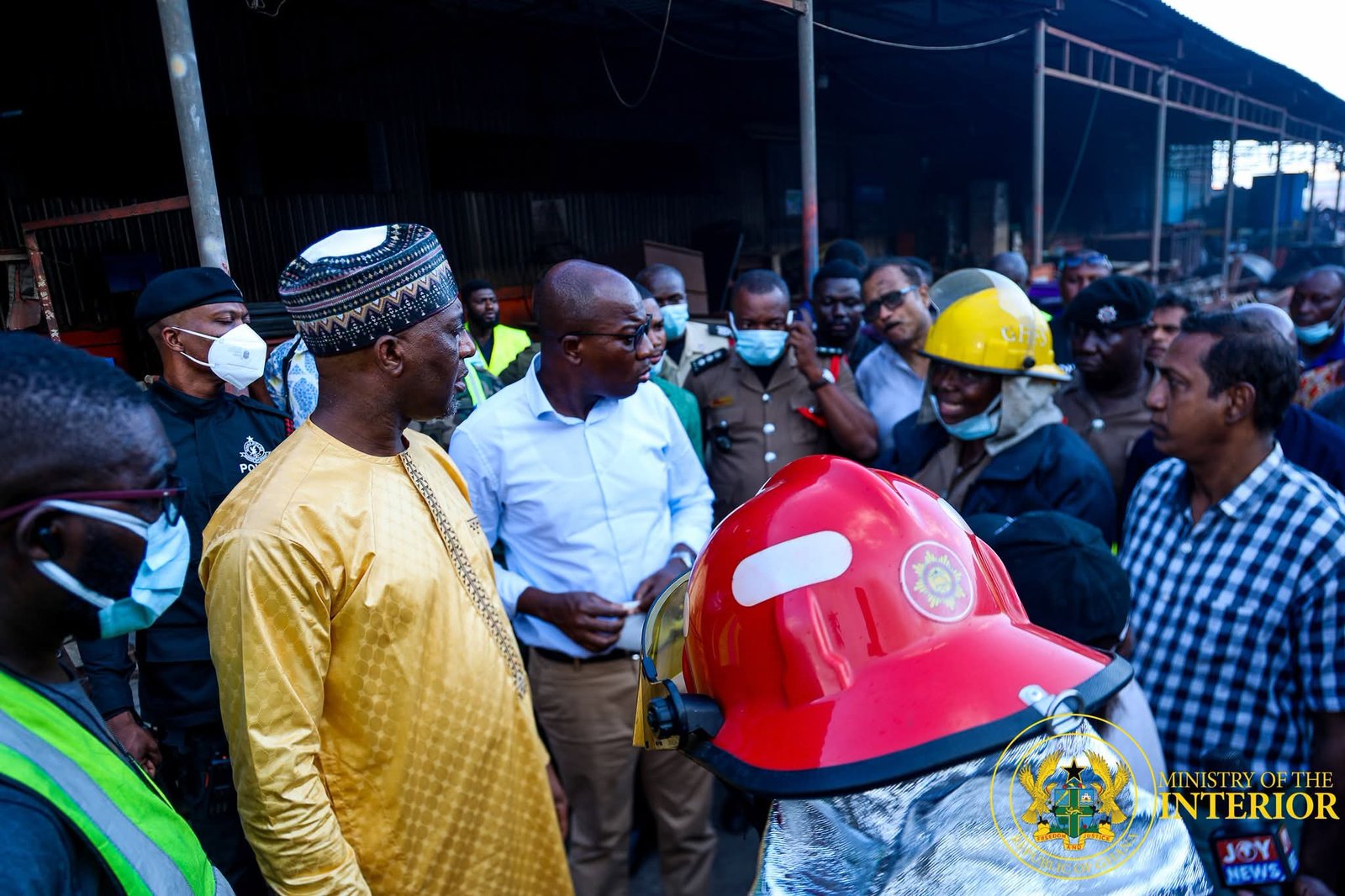 Interior and Local Government Ministers Assess Devastating Avenor Fire Scene