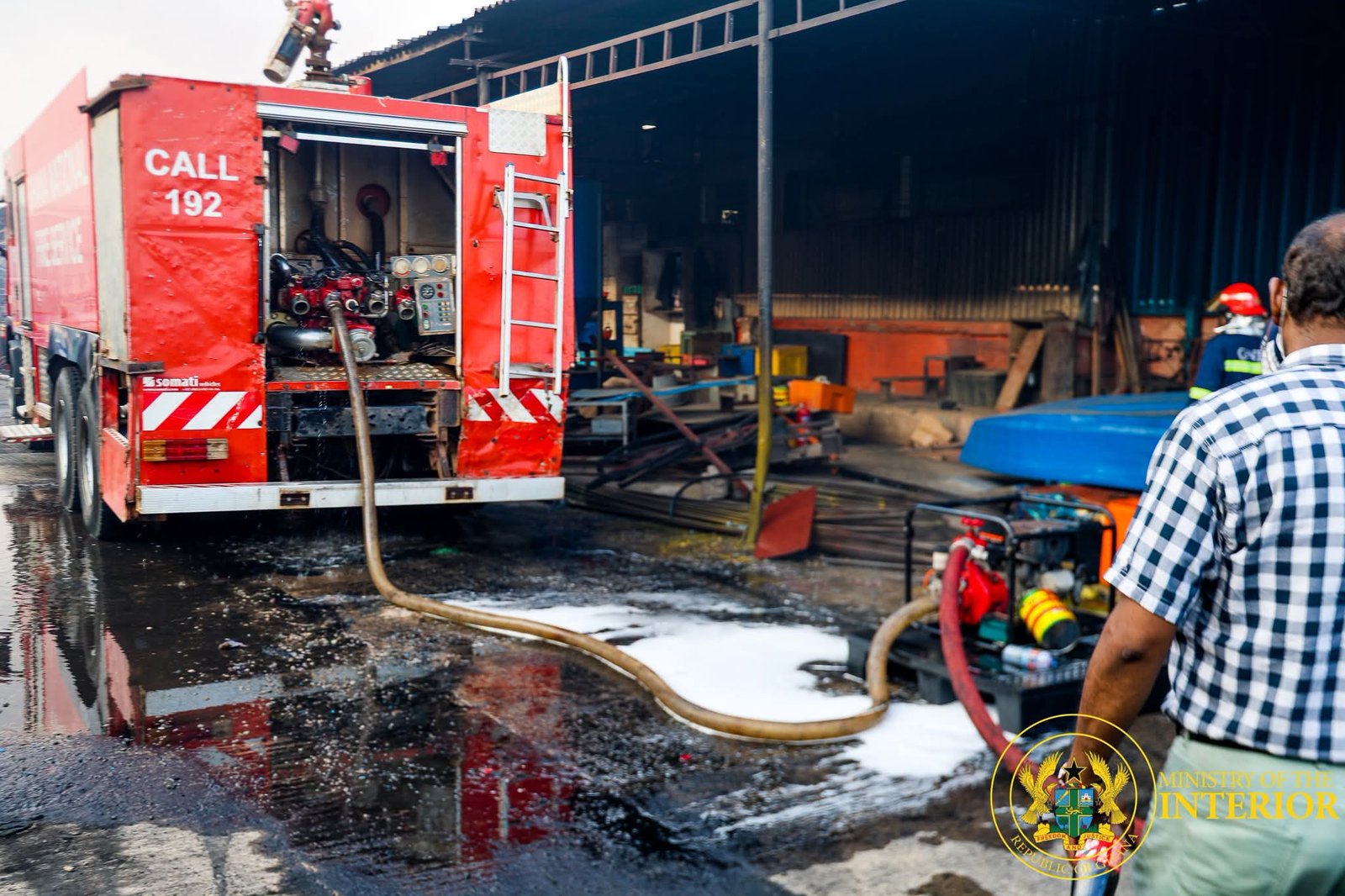 Interior and Local Government Ministers Assess Devastating Avenor Fire Scene