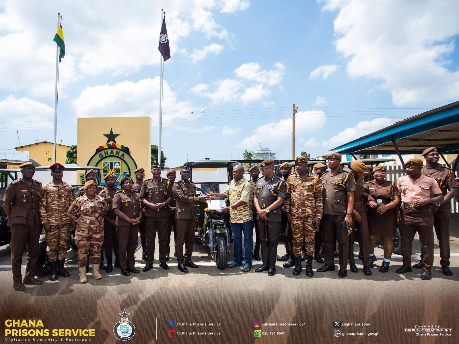 Aboboyaa Company Limited Donates Five Motorized Tricycles to Ghana Prisons Service
