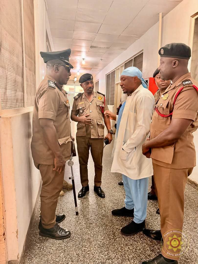 Eastern Regional Fire Command Visits Firefighter Injured in Koforidua Building Collapse