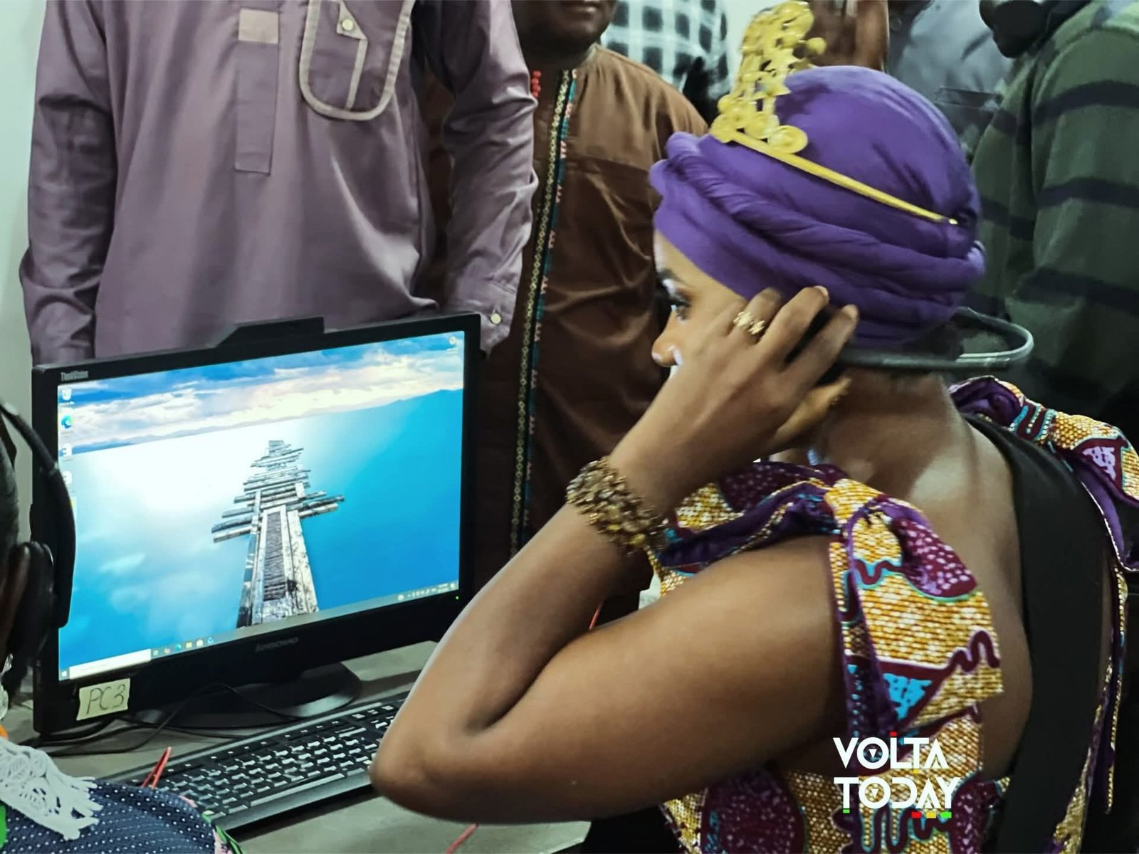 PICTURES: Moments Etornam and Dignitaries Inspects Her Newly Sponsored ICT Lab at Juapong RC Basic School