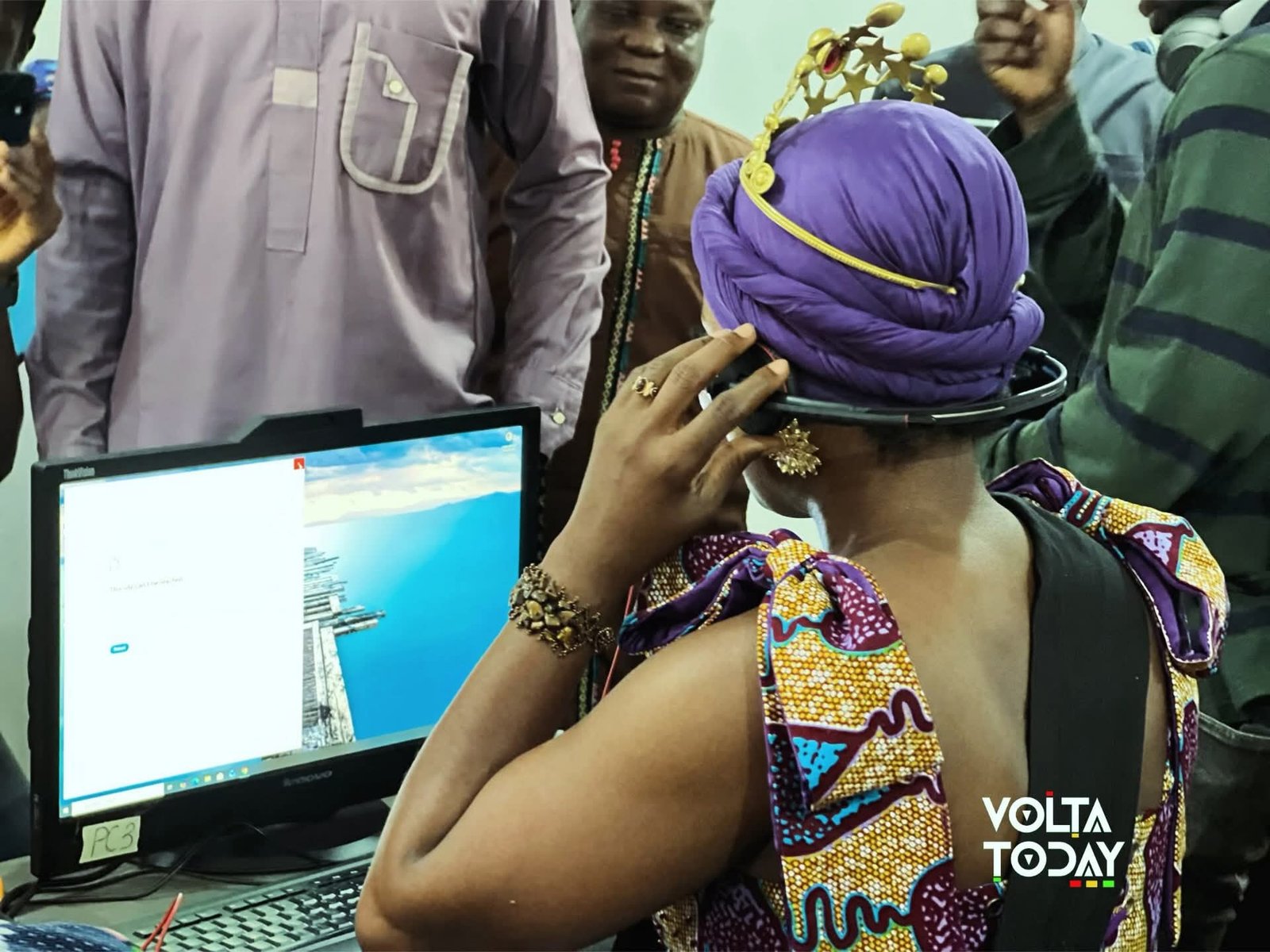 PICTURES: Moments Etornam and Dignitaries Inspects Her Newly Sponsored ICT Lab at Juapong RC Basic School