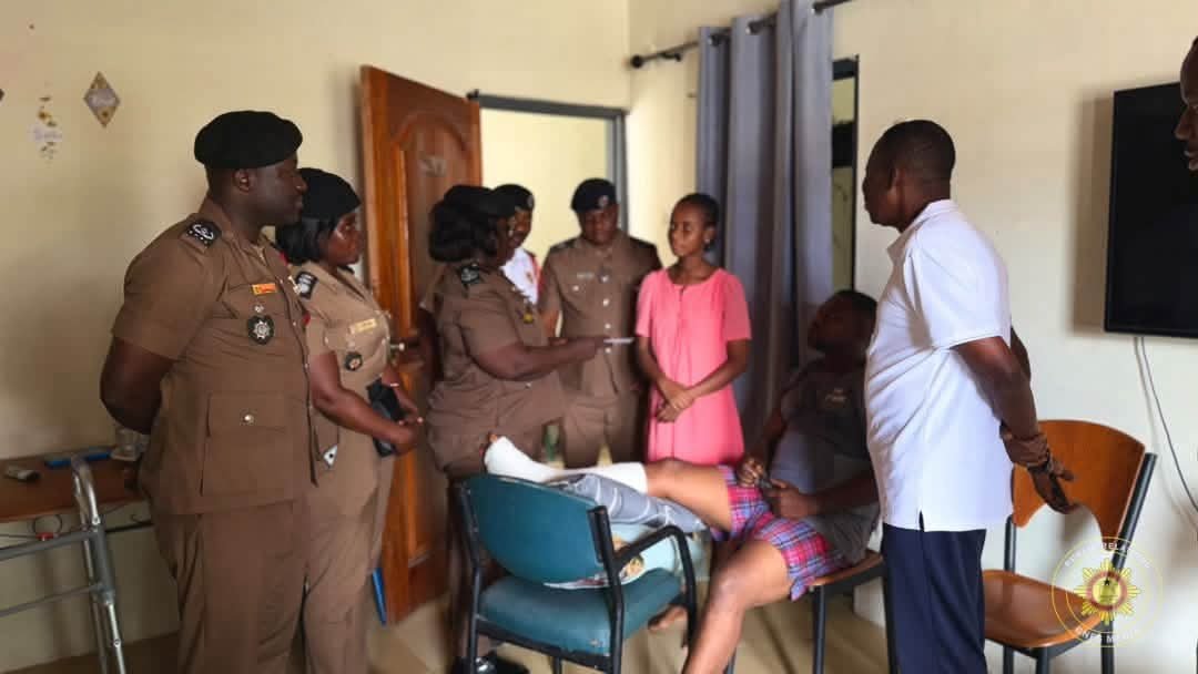 GNFS Leadership Visits Injured Firefighter in Koforidua to Reaffirm Commitment to Personnel Welfare