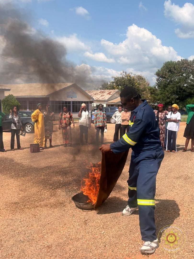 GNFS Sensitizes Anglican University College Students on Fire Safety in Nkoranza