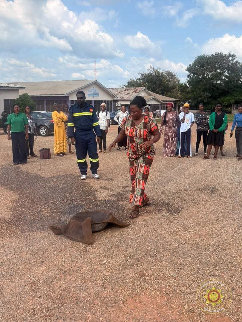 GNFS Sensitizes Anglican University College Students on Fire Safety in Nkoranza