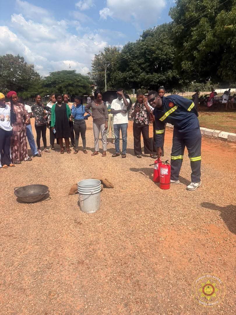 GNFS Sensitizes Anglican University College Students on Fire Safety in Nkoranza