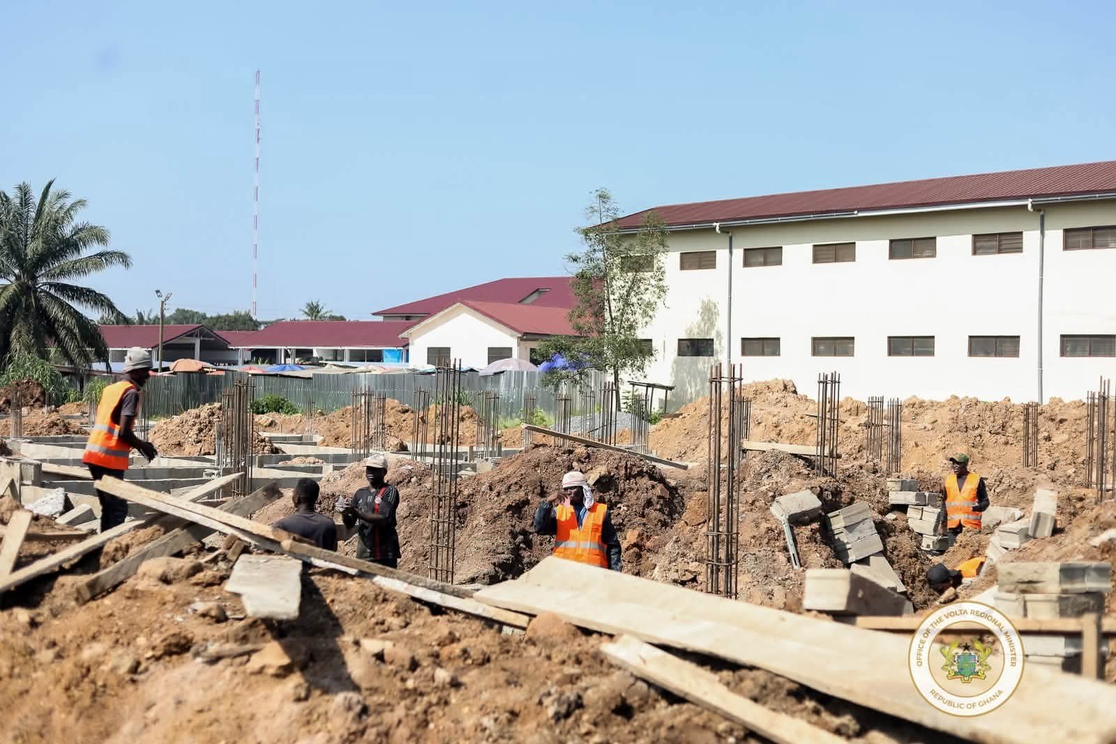 Hon. Thomas Worlanyo Tsekpo Tours James Gunu to Inspect 24-Hour Economy Market Project in Hohoe