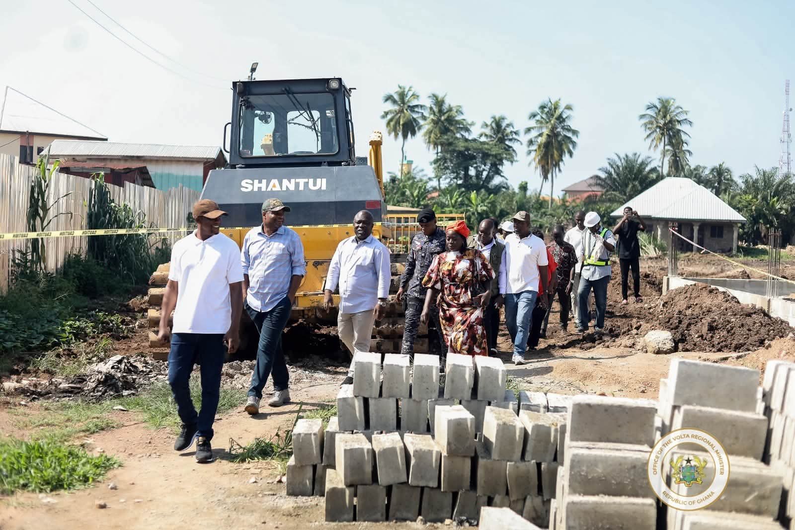 Hon. Thomas Worlanyo Tsekpo Tours James Gunu to Inspect 24-Hour Economy Market Project in Hohoe