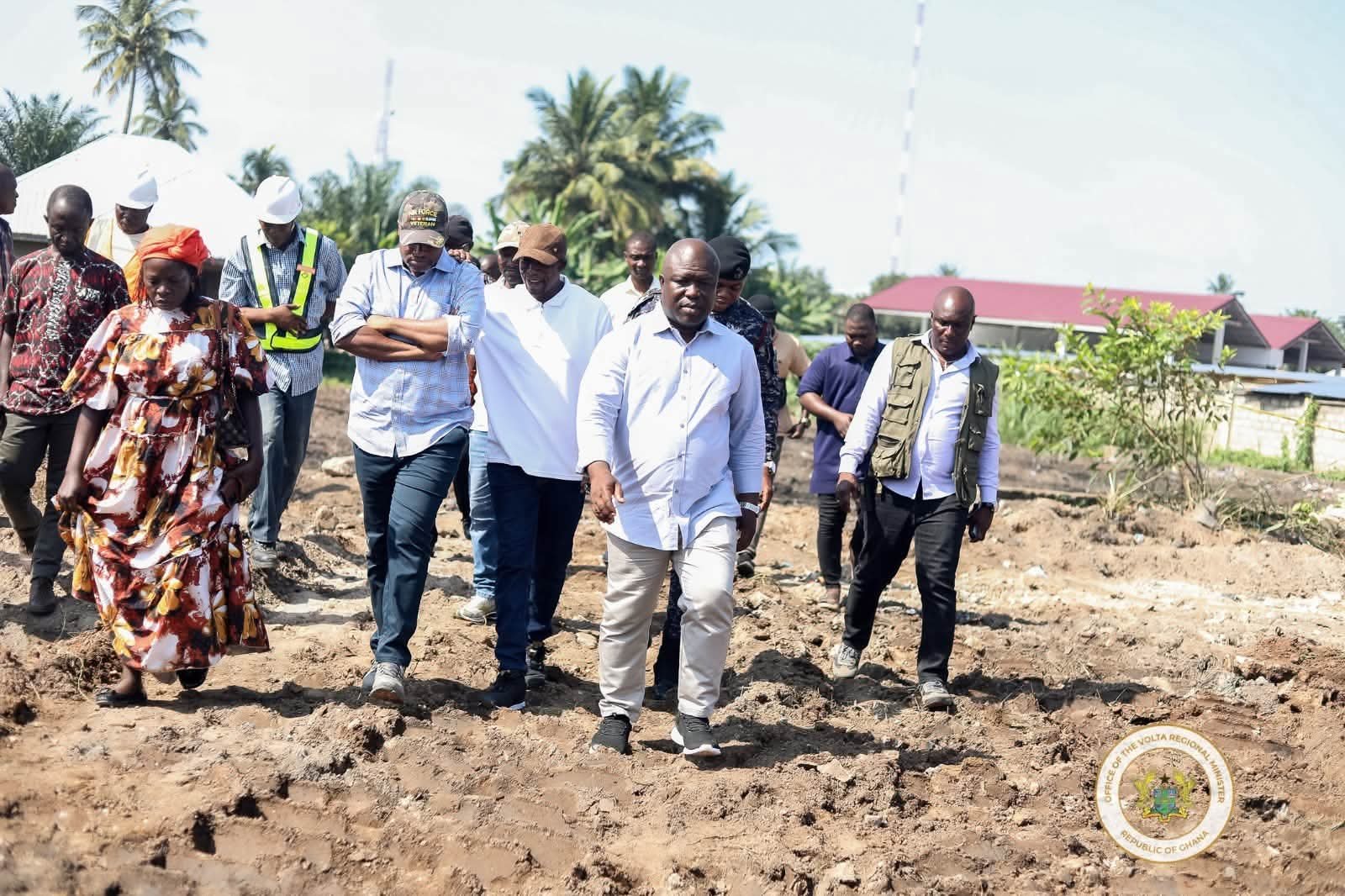 Hon. Thomas Worlanyo Tsekpo Tours James Gunu to Inspect 24-Hour Economy Market Project in Hohoe