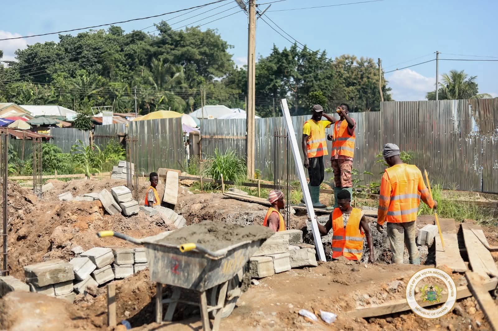 Hon. Thomas Worlanyo Tsekpo Tours James Gunu to Inspect 24-Hour Economy Market Project in Hohoe