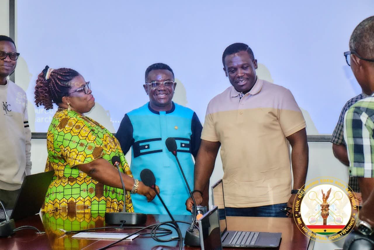 Hon. Edem Kpotosu, Digital Minister Sam George Tour Ho Central to Boost Telecom Connectivity and Youth Coding