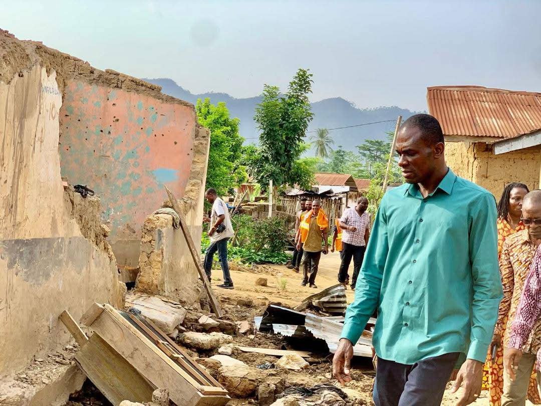 Hon. Frank Afriyie Provides Immediate Assessment and Relief to Rainstorm-Hit Liati Wote